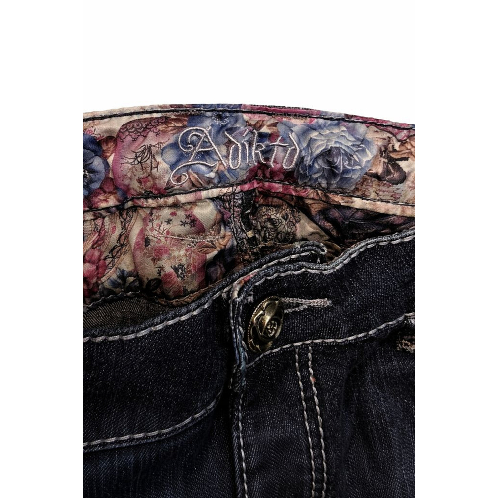 Adiktd Embellished Bootcut Jeans Size 12 Dark Wash Stretch Bling Pockets 32x34 - Picture 5 of 7